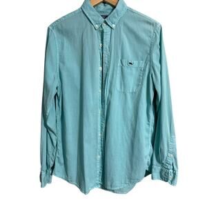 Vineyard Vines Slim Fit Tucker Shirt Aqua Blue Size Medium